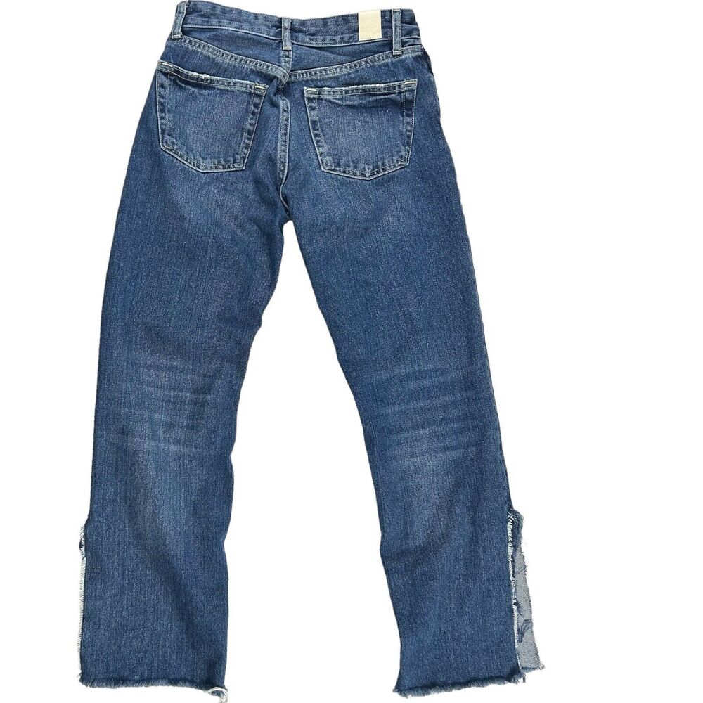 Zara TRF Trafaluc Authentic Denim Button Fly Jeans Dark Wash Sz 4 Straight Leg - Picture 4 of 13